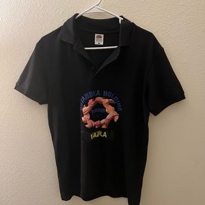 Black polo shirt